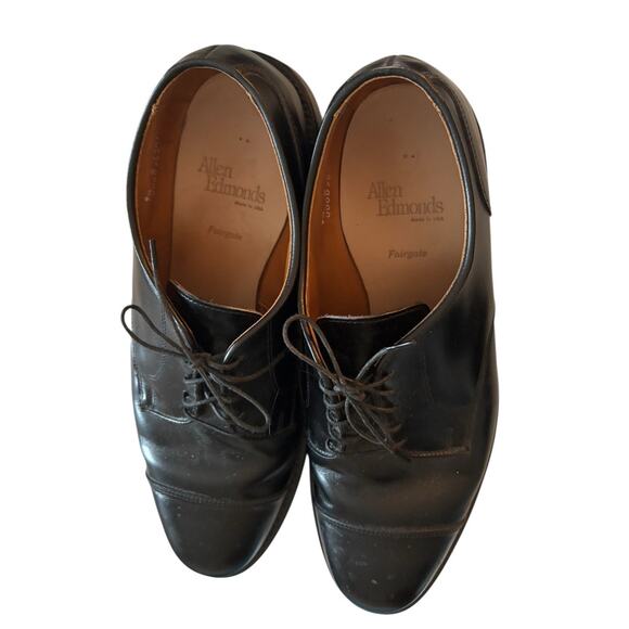 Allen Edmonds Mens Fairgate Oxford Dress Shoes Black Cap Toe Lace Up 9.5 D - Picture 7 of 9